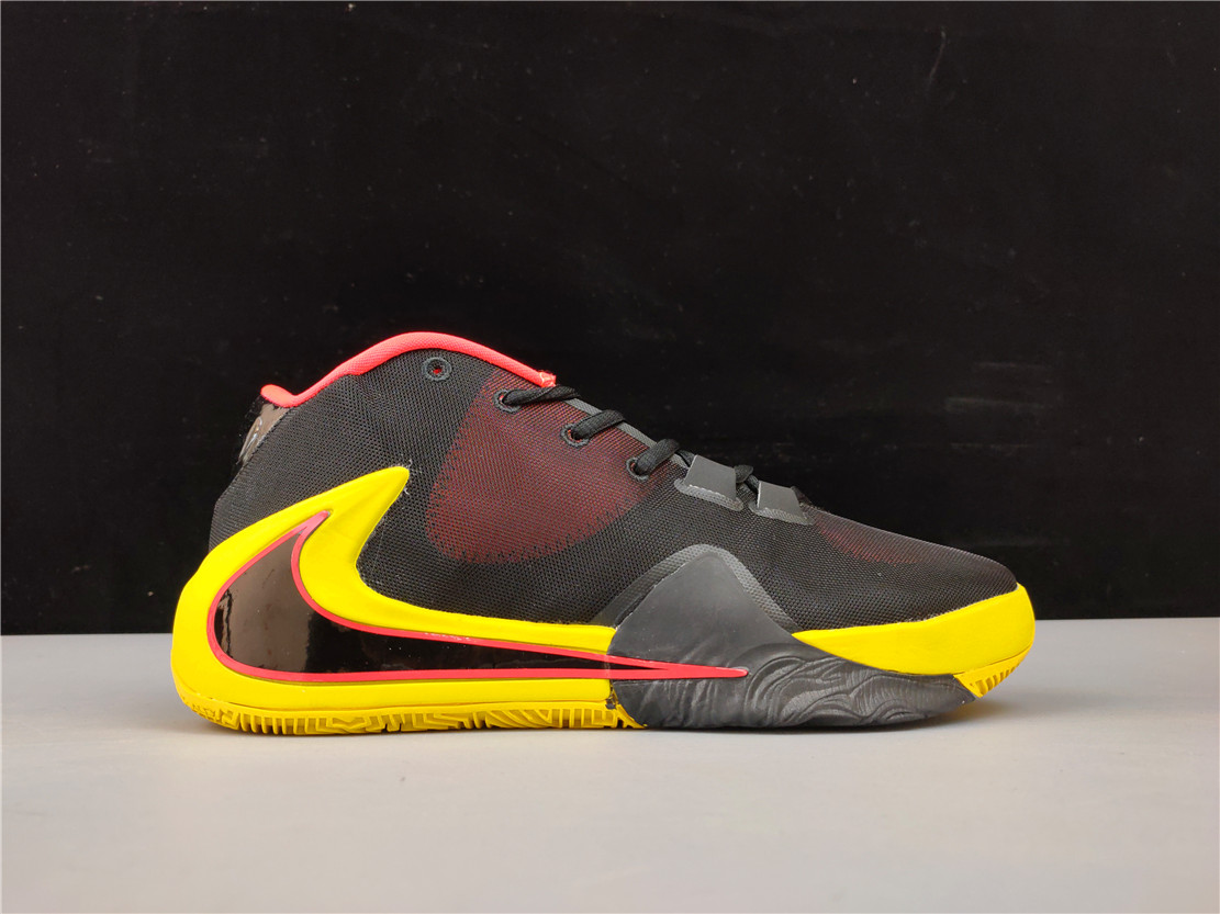Men Nike Zoom Freak 1 Black Yellow Red Shoes - Click Image to Close